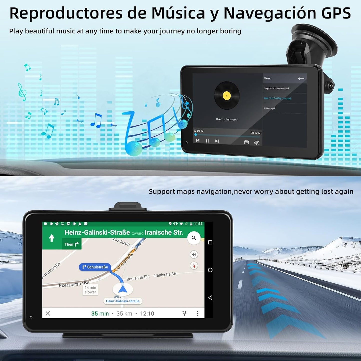 Pantalla CarPlay Inalámbrica 7” HD para Auto